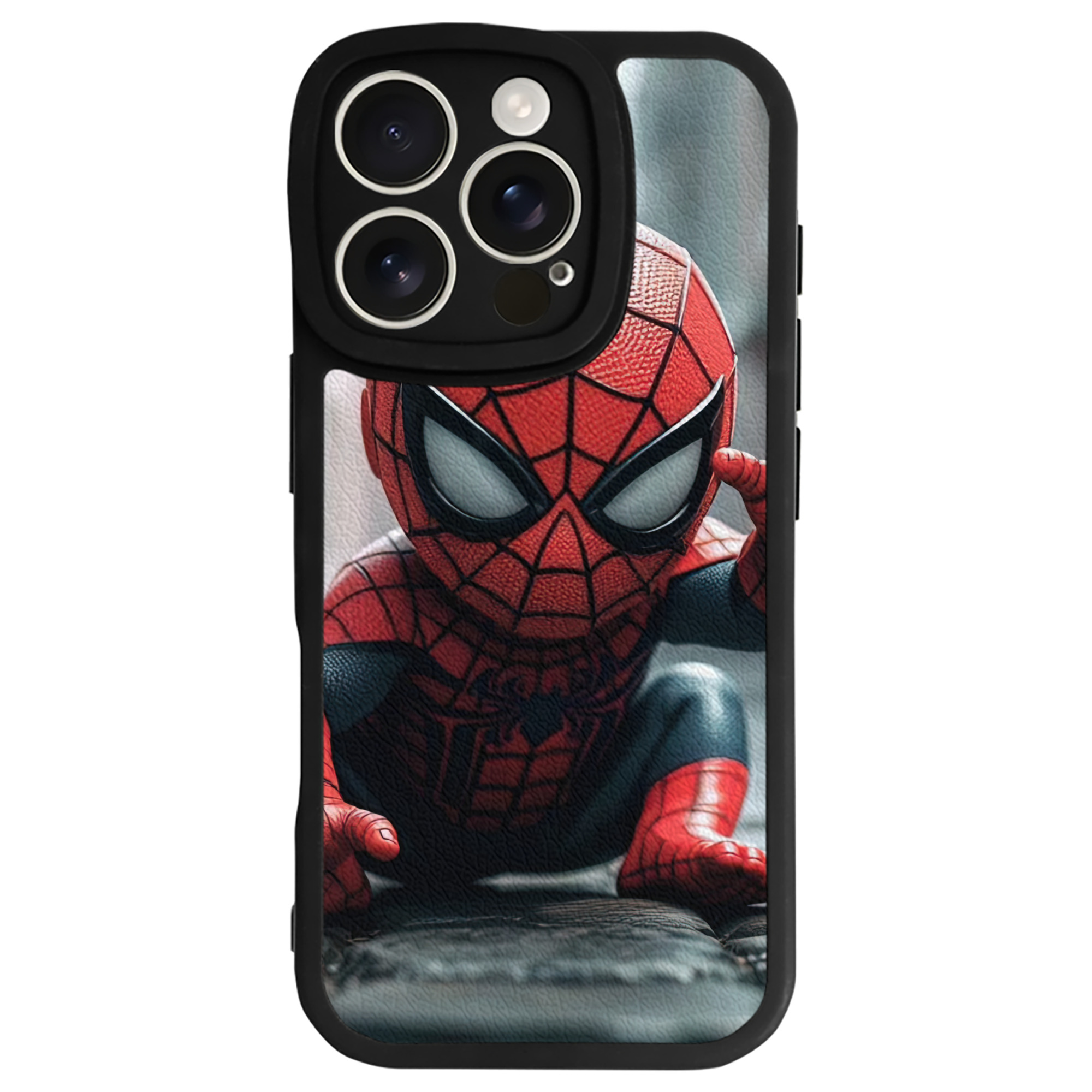 Spider Man スパイダーマン 【iPhone 16シリーズ対応】シリコンスマホケース（レザー調） 材質：シリコン
